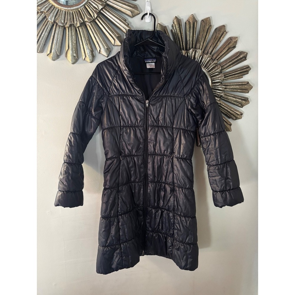 Patagonia Womens XS Navy Blue Fiona Parkaâ Quilted Full Zip Puffer Jacket 28356